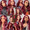 99J Burgundy Lace Front Wigs Human Hair 200 Density 26 Inch 13x4 Body Wave HD Lace Front Wigs Human Hair With Pre Plucked Glueless Red Wig Wine Red Lace Front Wigs