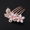 Xerling Elegant Pearly Flower Hair Comb Wedding Bridal Floral Pearl Hair Side Comb Teeths Rhinestone Hair Styling Accessories Decorative Headpiece for Updo Bun Women Girls (comb 1)