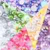 Flatback Pearls Rhinestones for Craft 30g 1400Pcs (2-10mm) Half Round Resin AB Color Rhinestones Pearls for Nail Art Face Body Tumblers-All Color