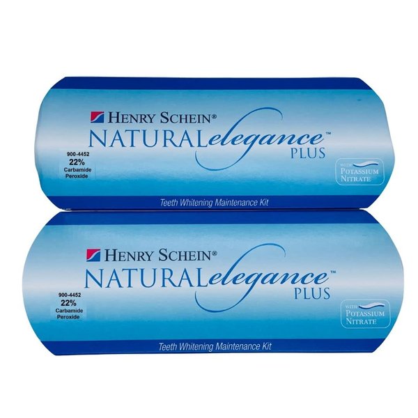 Natural Elegance® Plus 22% Carbamide Peroxide Mint Flavor Teeth Whitening Gel by Henry Schein, Two 3-ml Syringes, 2 Pack, Compare to Opalescence, Dramatic Professional Whitening, Reduced Sensitivity