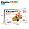 PicassoTiles Magnetic Car Play Set with Action Figures for Kids 3+ - STEM Building Block Vehicle Toy