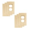 Franklin Brass W10397V-UN-R Wood Square Single Duplex Outlet Wall Plate/Switch Plate/Cover (6 Pack), Unfinished Wood