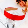 Atoden Satin Red Headbands for Women Girls 1.18 Inch Wide Thin Hard Headbands Non Slip Ribbon Hair Bands Plain Headbands for Crafts DIY Costume Holiday Christmas Gifts Hair Accessories