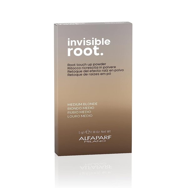 Alfaparf Milano Invisible Root Touch Up Powder - Medium Blonde - Temporary Hair Color Powder - Quick Dry Root Concealer for On-the-Go Touchups - Color Regrowth Cover Up - Vegan (0.18 oz / 5g)