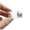 12PCS Empty Clear Travel Portable Glass Wish Bottles with Silver Aluminum Cap Essential Oil Powders Cream Ointments Grease Storage Container Jars Cosmetic Makeup Sample Packing Holder(5ml/0.17oz)