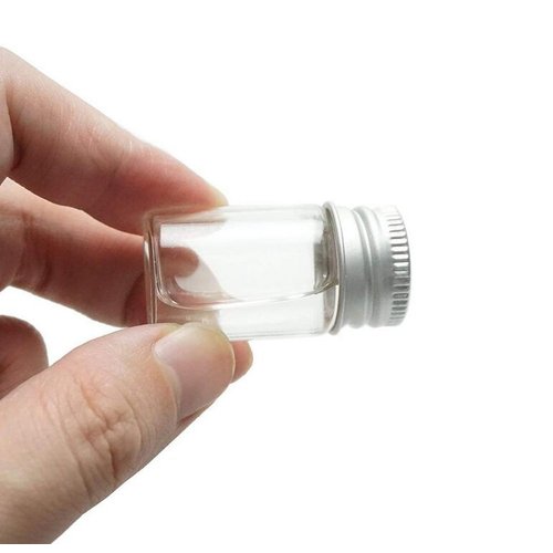 12PCS Empty Clear Travel Portable Glass Wish Bottles with Silver Aluminum Cap Essential Oil Powders Cream Ointments Grease Storage Container Jars Cosmetic Makeup Sample Packing Holder(5ml/0.17oz)