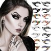10 Packs Face Eye Tattoos Eyeshadow Makeup Temporary Tattoo Stickers Lace Eyeliner Eye Shadow Transfer Tattoos for Halloween Christmas Stage Masquerade Carnival Party
