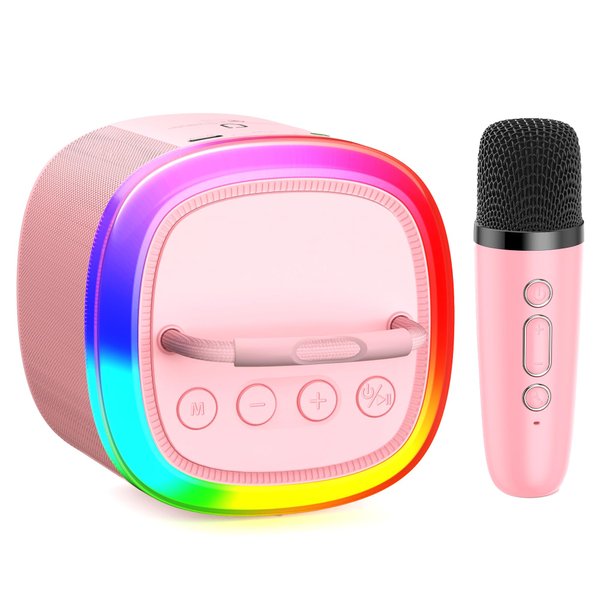HWWR Kids Karaoke Machine: Mini Karaoke Machine with Microphone for Home Party, Kids Christmas Halloween Birthday Gifts, Music Toys for Girls Boys Teen Age 3, 4, 5, 6, 7, 8, 9, 10, 11, 12+
