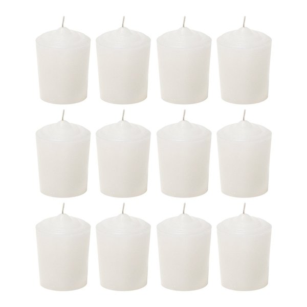 SRG White Unscented 15 Hours Votive Candles Pack of 12