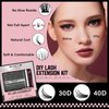 Lash Extension Kit 300 Pcs Lash Clusters Eyelash Extension Kit with Lash Bond and Seal Lash Remover Eyelash Brush Tweezer DIY at Home (30D+40D, D-9-18mix Kit)