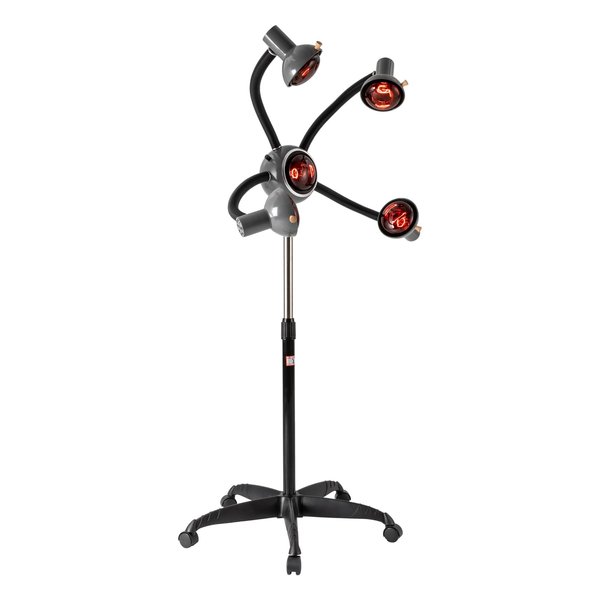 LIECARYAM 5 Head Infrared Hair Salon Lights, 5 Head Hair Salon Light Infrared Hair Color Processor Machine Heating Light Rolling Headed Lamp Flexible Arm Wheels (Black)
