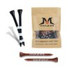 MAZEL Professional Natural Wood/Bamboo Golf Tees 2 3/4 Inch & 3 1/4 Inch,Pack 50,Reduce Friction & Side Spin, More Durable and Stable Golf Tees (Black &Brown Wood Tees)