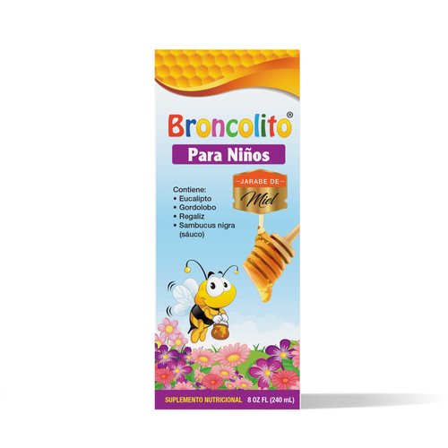 BRONCOLITO Honey Syrup for Children – Elder Flower, Licorice, Mullein and Eucalyptus – Natural Sweet Taste – 8 FL OZ (Dietary Supplement)
