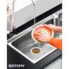 BOTEMY B9171 Kitchen Sink Drain 3 1/2 Inch Kitchen Sink Drain Strainer Assmebly Kit Stainless Steel Sink Strainer Basket/Drain Stopper for 3.5'' Standard American Drain Hole (Polished)