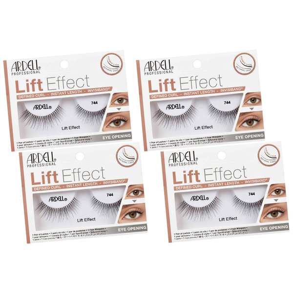 Ardell Lift Effect False Strip Lashes #744, 4 packs