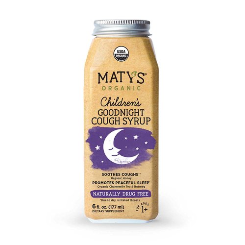 Maty's Organic Children's Goodnight Cough Syrup, Made with Organic Honey, Chamomile & Nutmeg - 6 fl oz.