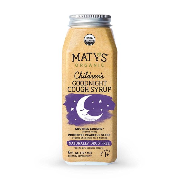 Maty's Organic Children's Goodnight Cough Syrup, Made with Organic Honey, Chamomile & Nutmeg - 6 fl oz.