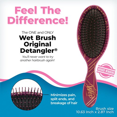 Wet Brush Original Detangler Hair Brush - Free Spirit, Sangria - All Hair Types - Ultra-Soft IntelliFlex Bristles Glide Through Tangles with Ease - Pain-Free Comb for Men, Women, Boys and Girls