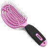 NuWay 4HAIR DoubleC U.S. Patented Double Curved Detangling Brush (Rose Pink)
