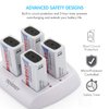 Tenergy TN136 4 Bay 9V Smart Charger with 4 Pieces Tenergy Premium 9V NiMH Rechargeable Batteries