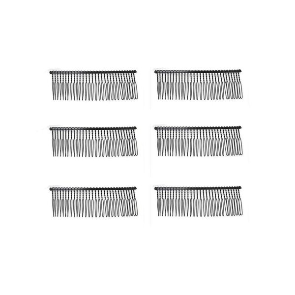 10 PCS 30 Teeth/12cm Long Hair Clip Combs Metal Wire Hair Combs Wire Twist Bridal Wedding Party Comb Barrettes Hair Pins Veil Hair Comb Bulk For Women Girls (Black)