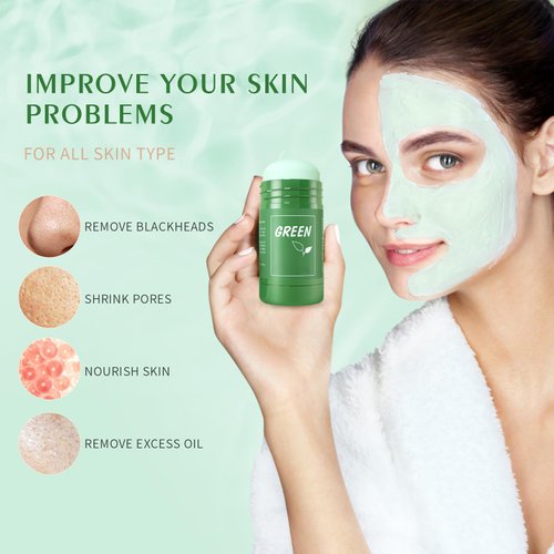 Vemofoper Blackhead Remover with Green Tea Extract, Deep Pore Cleansing, Green Clay Mask For Face Moisturizing, Purifying, Reduce Blackheads for All Skin Types of Men and Women