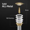 KES Sink Drain Stopper Without Overflow, Pop Up Drain for Bathroom Vessel Sink Brushed Gold 2 Pack, All Metal Rustproof Brass and 304 Stainless Steel, S2008D-BZ-P2