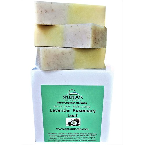 Splendor Lavender Rosemary Bar Soap - Handmade, Vegan, Natural, Cold Process Soap Infused with Lavender and Rosemary Essential Oils.