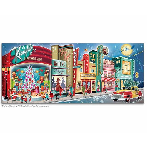 Vintage Main Street Christmas Cards, Package of 8