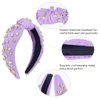 Uintoon Purple Knotted Headband Sparkly Rhinestone Headbands Women Girls Wide Top Knot Shiny Headbands Headpieces Crystal Beaded Jeweled Hairbands Fashion Embellished Hair Band Non Slip Accessories
