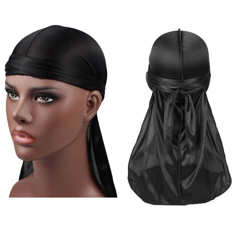 3 Pieces Silky Durag Pack with Wave Cap for Men Women Waves, Satin Doo Rag, Head Wrap Durag Long Tail Headscarf Soft Cap for Hair Waves