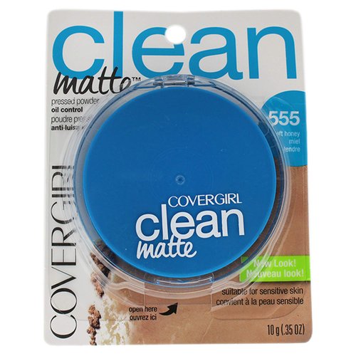 CoverGirl Clean Oil Control Pressed Powder, Soft Honey (W) 555, 0.35 Ounce Pan