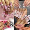 COOSLIM 45 Pcs Cherry Nail Charms Rhinestone Red Pink Cherries Nail Art Gems Star Heart Planet Pearl Nail Jewelry Decorations Saturn Shape Acrylic Nail Accessories for Women Girl DIY Crafts Supplies B