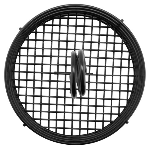 G.E.T. 4-31855 Black Round Stainless Steel Condiment Caddy Iron Polyethylene Coated Table Caddies Collection, 7.5"