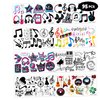 8 Sheets (95PCS) Music Temporary Tattoos Stickers Musical Note Black Theme Birthday Party Decorations Supplies Favors for Kids Girls Boys Gifts Prizes Rewards