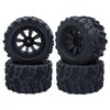 Surpass Hobby 4pcs Height 4.92" (125mm) RC Truck Wheels and Tires Set for 1/10 Monster Truck Wheels Tires for HPI/HSP/Savage XS TM Flux/ARRMA 1/10 Gorgon/KDM.Racing Successor/HNR H9801 Mars
