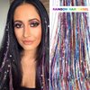 Nineibei Hair Tinsel Kit with Tools 6Pcs 1400 Strands Rainbow Glitter Hair Tinsel Heat Resistant Fairy Hair Sparkly Shiny Tinsel Hair Extensions for Women Girls Kids 48Inch (Rainbow)