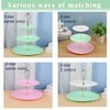 Nexboraque 3 Pack 3 Tier Plastic Cupcake Stand, Dessert Cup Cake Holder Tower Reusable Tiered Serving Tray with Metal Rod Pastry Platter for Wedding, Birthday, Tea Party - White Green Pink
