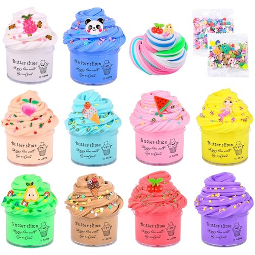 10 Pack of Scented Butter Slime, Party Favors Slime kit for Girls and Boys, Stretchy and Non-Stick, Stress Relief Toy Slime for Kids, Super Soft Sludge Toy