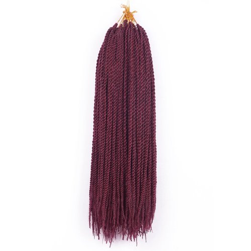 Refined 7Packs18inch 30stands/pack Senegalese Twist Crochet Braids 16 Colors Avaliable for Black Women Low Temperature Fiber Synthetic Braiding Hair Extensions (18inch,#530)