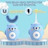 GASLIKE Kids Toothbrush Electric, U Shaped Ultrasonic Automatic Toothbrush with 2 Brush Heads, Six Cleaning Modes, Cartoon Modeling Design for Kids, Special for Birthday Gift (Blue, 2-7Age)