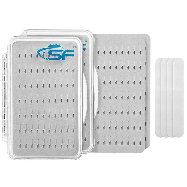 SF Slim Fishing Fly Box Thin Trout Flies Plastic Clear Fishing Box