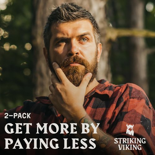 Striking Viking Scented Beard Oil Conditioner for Men - Natural Derived Formula with Tea Tree, Argan and Jojoba Oils - Softens, Smooths, and Strengthens Beard Growth (2 Fl Oz (Pack of 2), Vanilla)