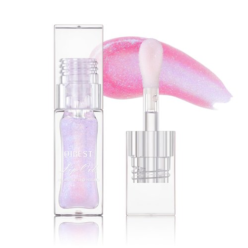 Magic Color Changing Lip Oil Temperature Change Lip Glow Oil Moisturizing Plumping Lip Gloss, No-Sticky Transparent Lip Care Tinted Lip Gloss Oil (03# Purple to Pink, 1 fl.oz)