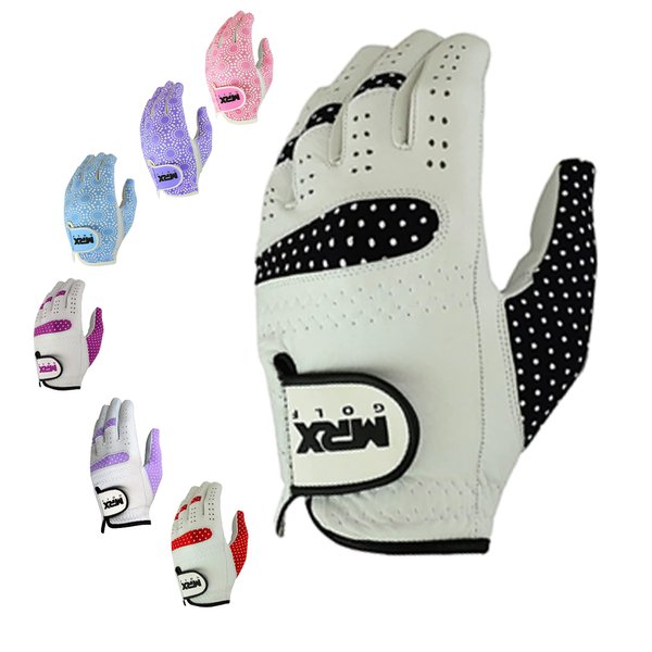MRX Women Golf Glove Left Handed Golf Gloves Sweat Resistant Soft Cabretta Leather Regular Fit Women Golfer Glove Black