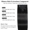 Rimoss Clip in Hair Extensions Real Human Hair, Hair Extensions Real Human Hair Clip ins Natural Black 7pcs Straight, Premium Soft Remy Human Hair Clip in Extensions for Women (#1B 16 Inch)