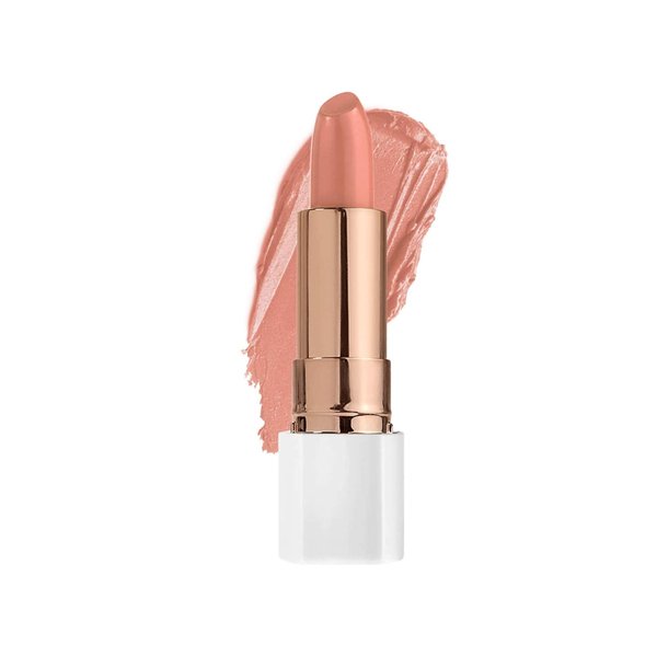 FLOWER BEAUTY By Drew Barrymore Petal Pout Lipstick - Nourishing & Highly Pigmented Lip Color with Antioxidants, Matte Finish - Peachy Nude