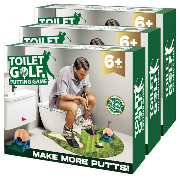 Anyflee Toilet Golf Game Prank Box, 3 PCS Empty Gag Gift Box, Wrap The Actual Gifts with a Fake Box, Funny White Elephant Gifts for Golfer, Husband, Dad, Brother and Boyfriend (Pack of 3)