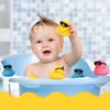 18 Pcs Mini Rubber Ducks Baby Shower Tiny Rubber Ducks Bulk with Sunglasses, Float Bath Toys Bathtub Duckies Mini Ducks for Shower Birthday Party Favors Carnival Gift (Yellow, Pink, Blue)