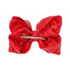 1PCS 8 Inch Big Sequin Hair Bows for Girls Alligator Clips Sparkly Glitter Hair Accessories for Little Teen Toddler Girls Kids (Red)